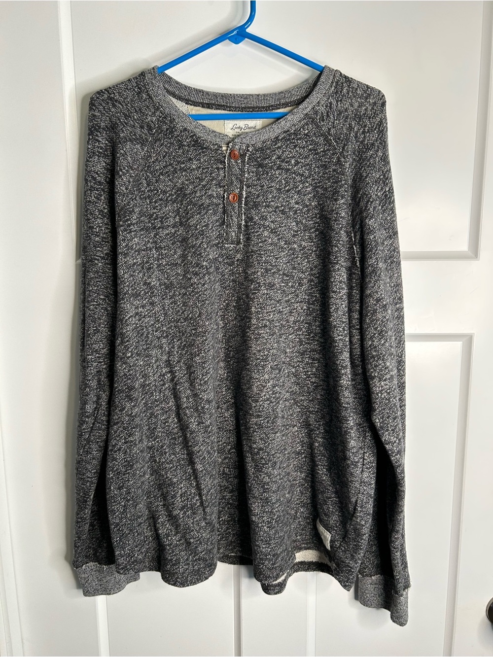 Lucky Brand Men's XL Gray Long Sleeve Thermal  Pullover Shirt 3086